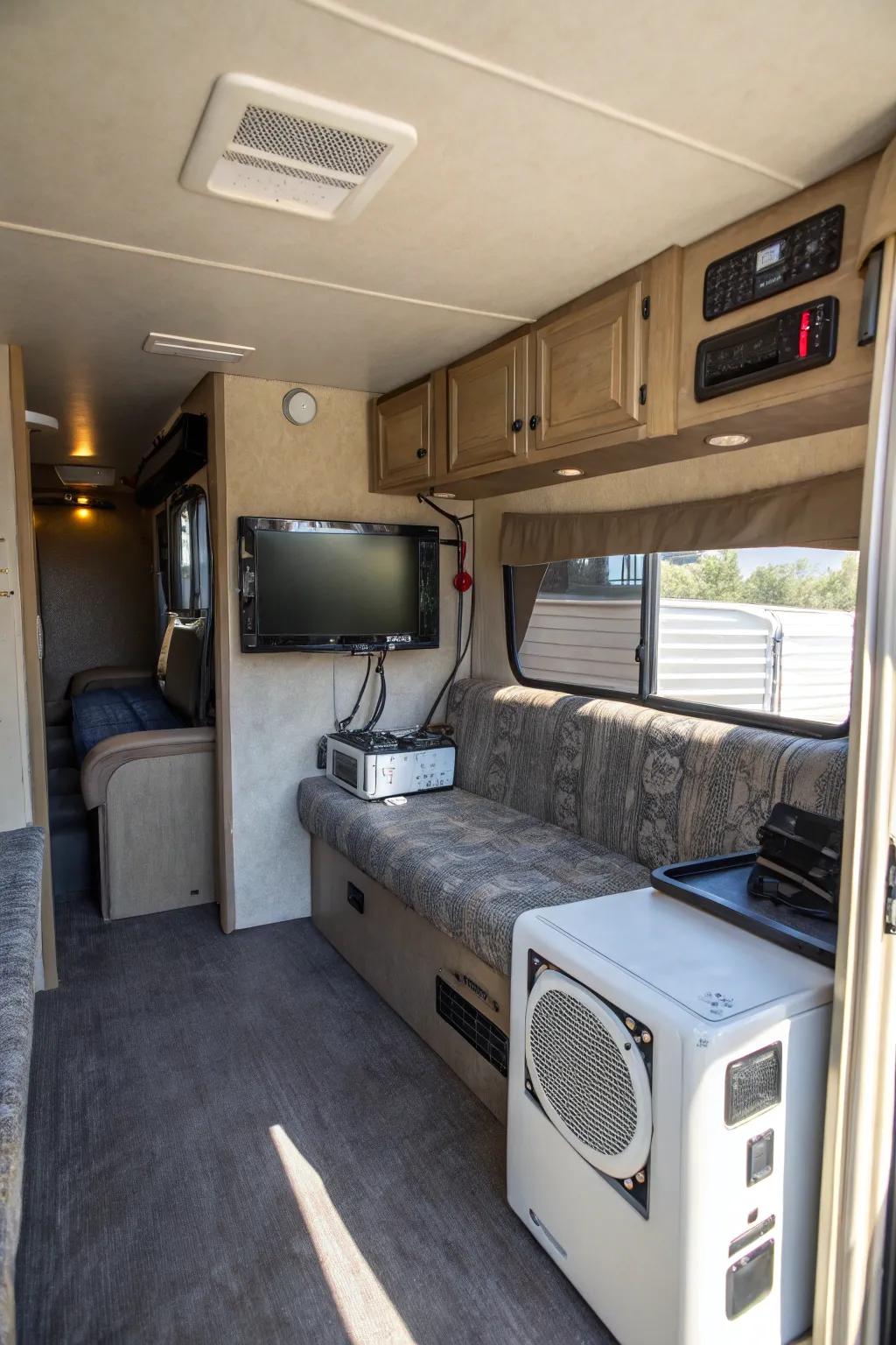 Modern comforts bring ease to trailer living.