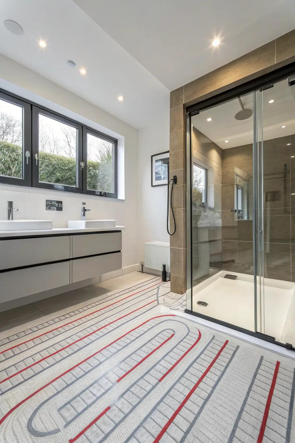Underfloor heating provides an element of comfort and luxury.