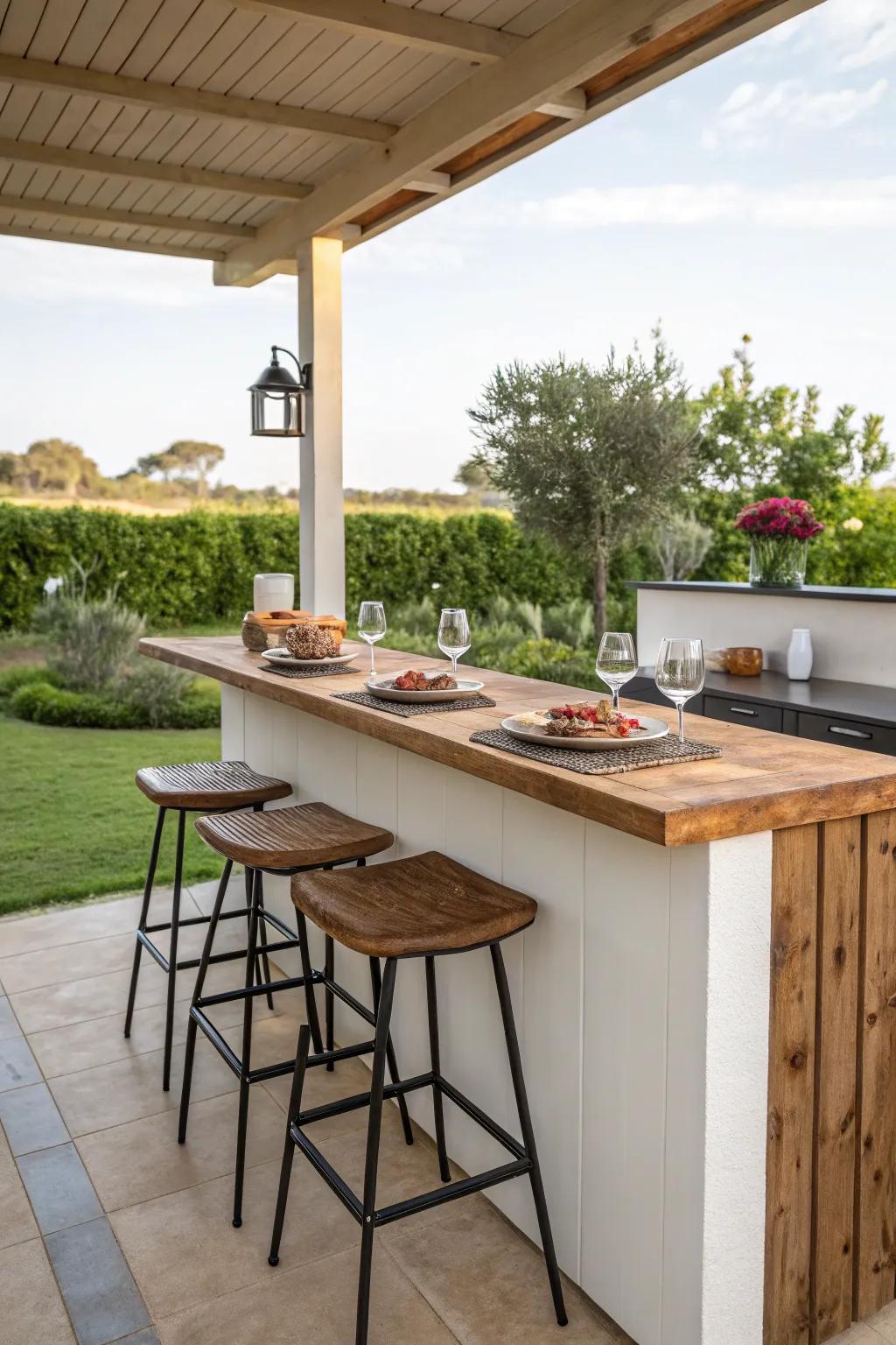 Bar seating transforms your cooking area into a social center.