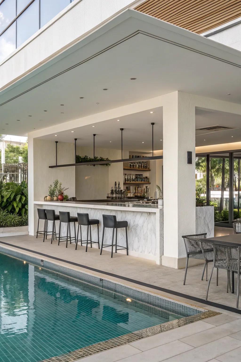 Simple design adds elegance to your pool bar.