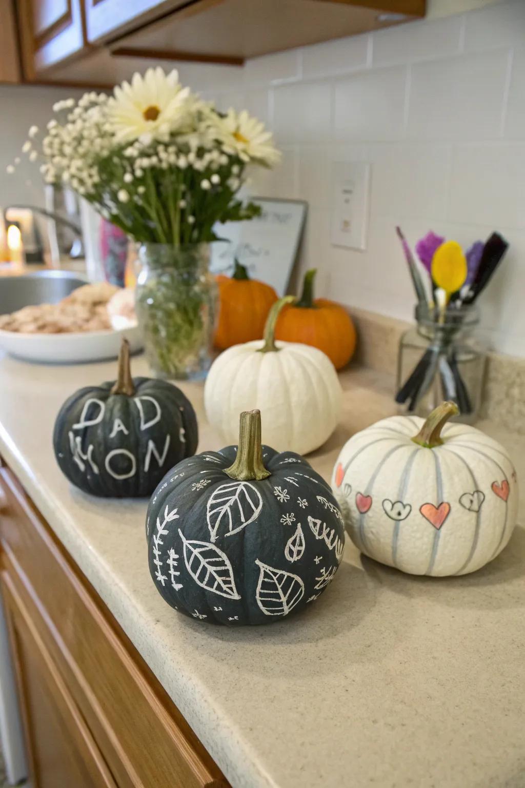 Slate pumpkins present a customizable ornamentation adaptable for every occasion.