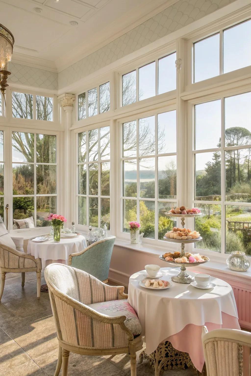 Natural light makes your tea area feel big and welcoming.