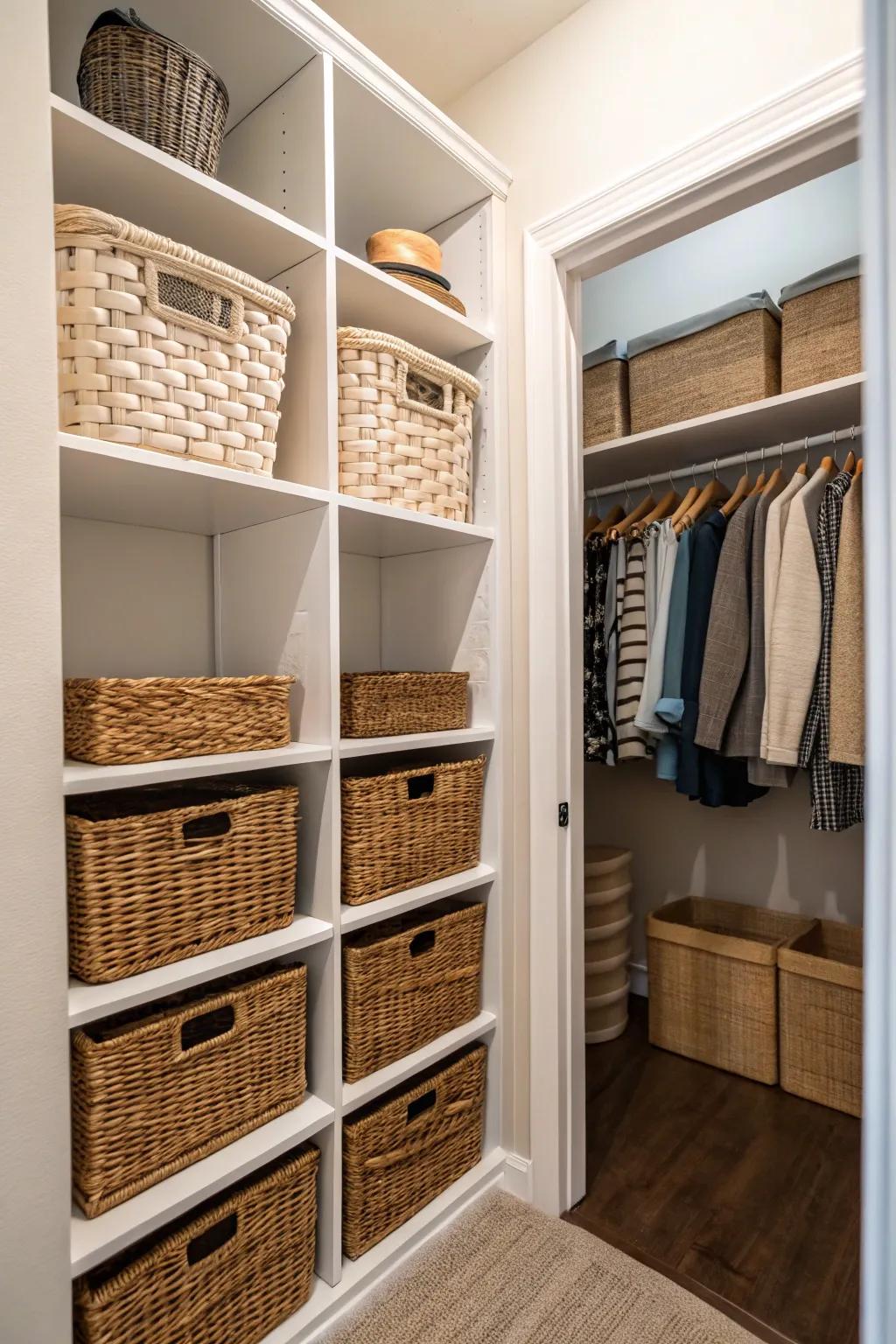 Containers and bins offer stylish and flexible storage.