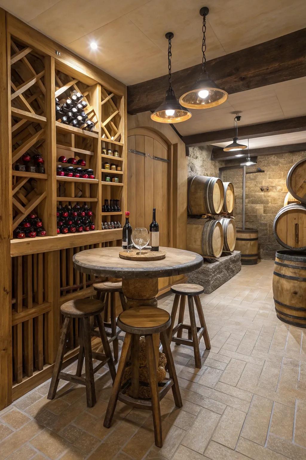 A tasting counter enhances functionality and charm.