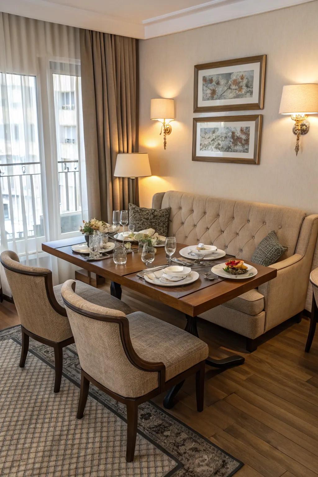 Maintain neatness using space-saving chairs.
