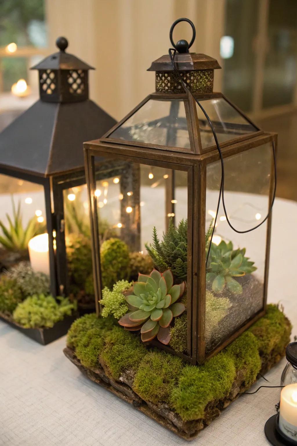 With these spring accents, lanterns are great for giving any space a touch of elegance.