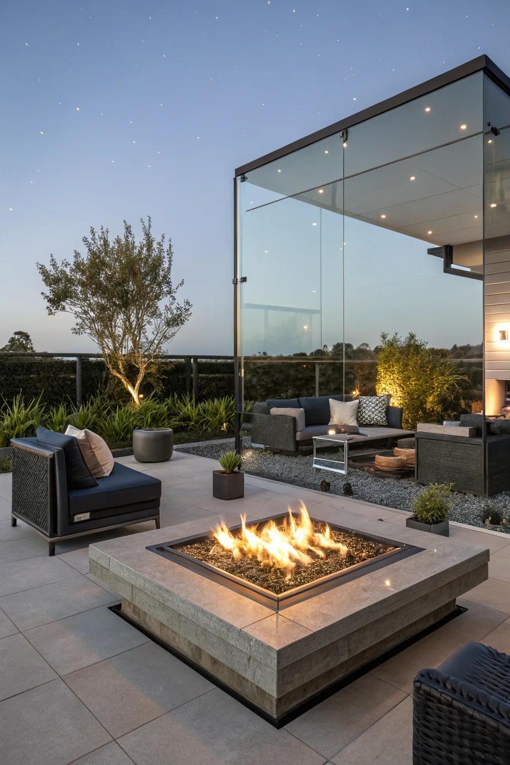 Clear windbreaks provide style and utility.