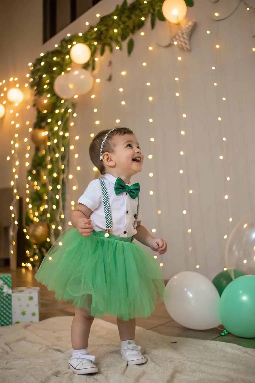 A cute outfit choice for the little ones on St. Patrick's Day.