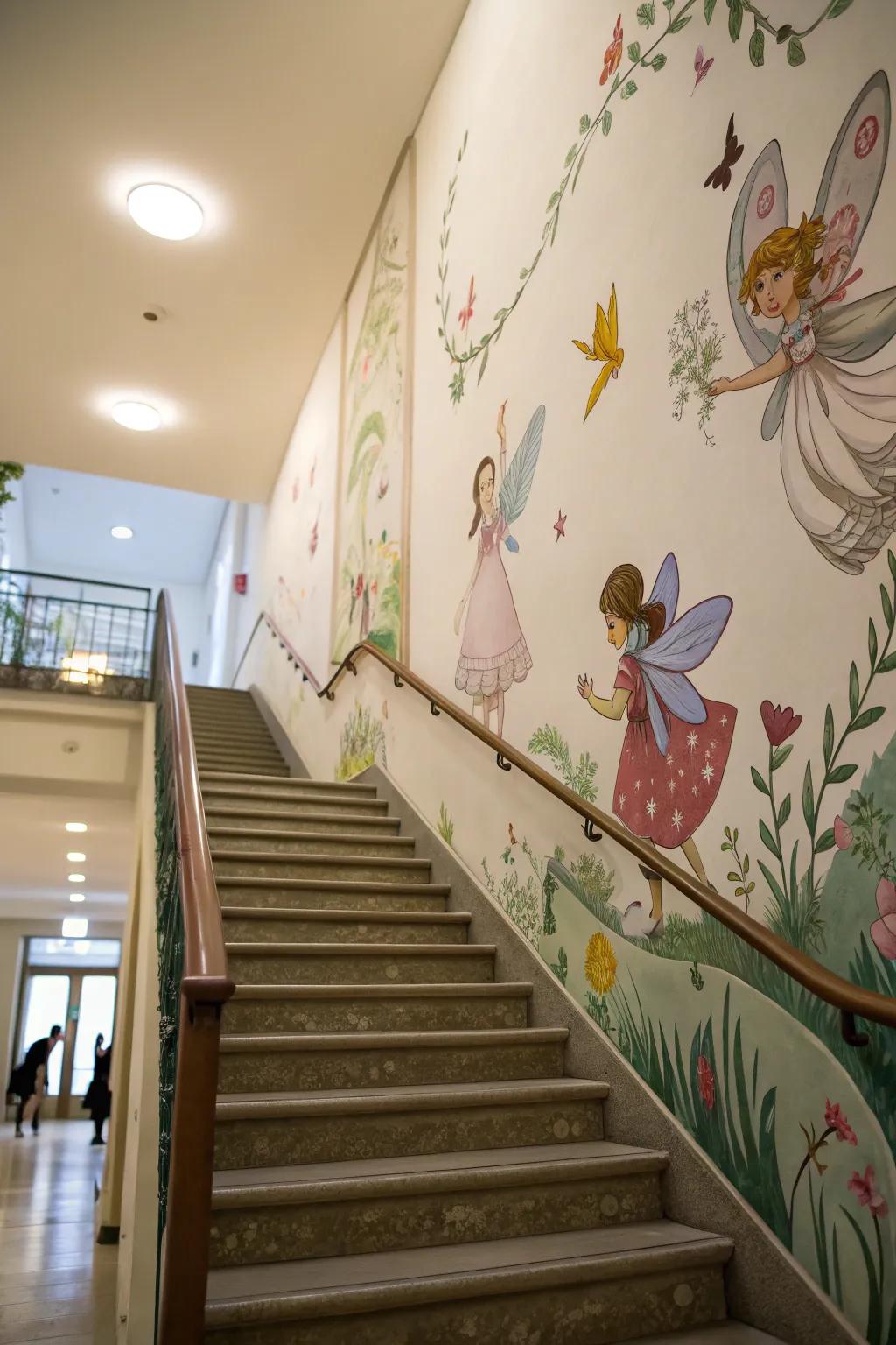 Use a mural of a whimsical wonderland to enchant your house.