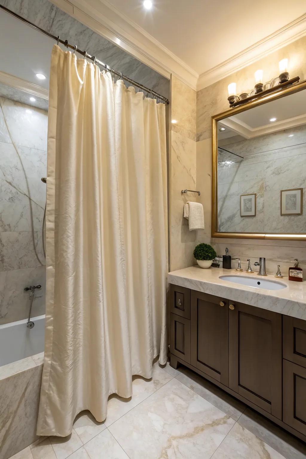 Superior fabrics elevate your bathroom to an opulent standard.