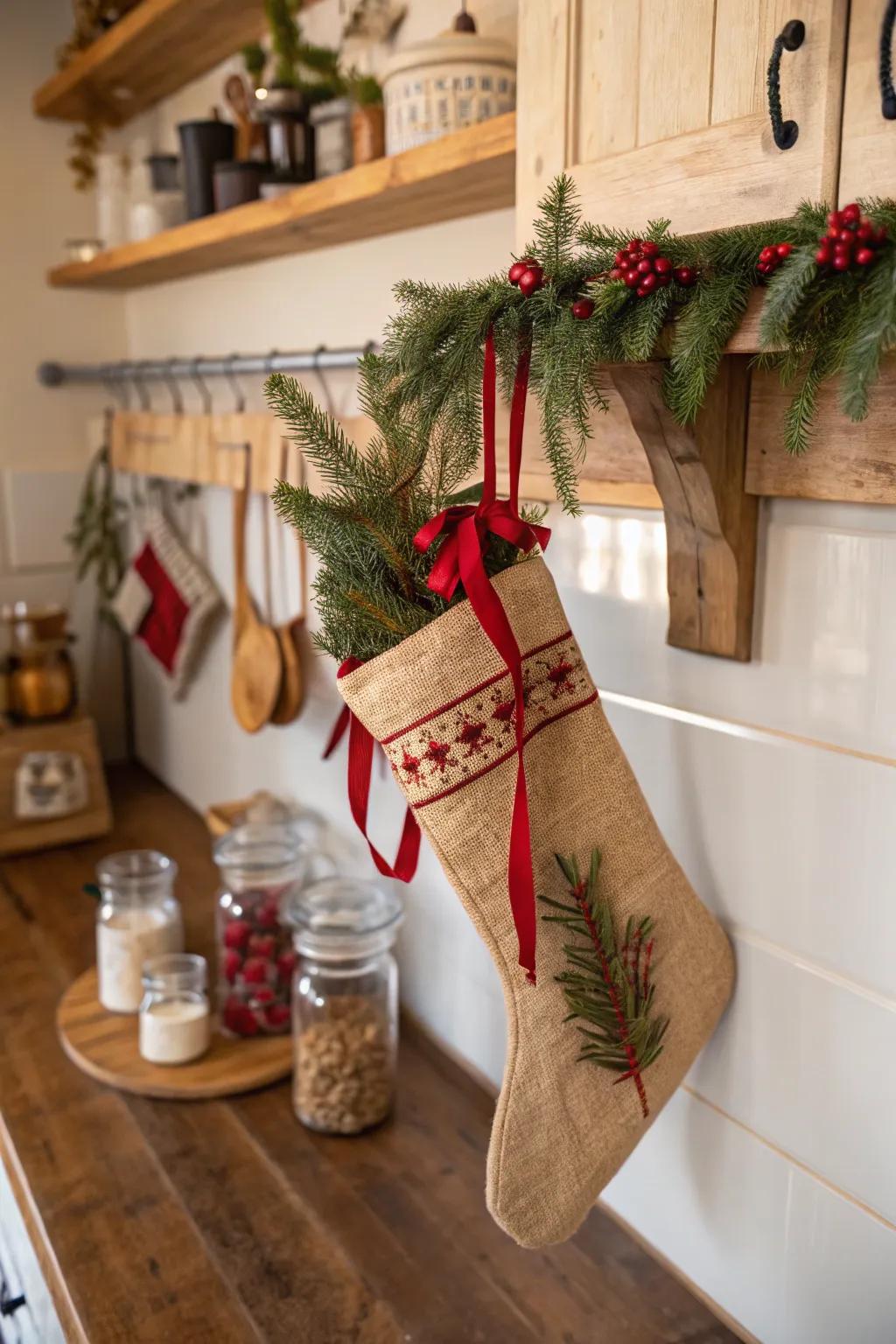 Coffee bag stockings resonate with coffee buffs.
