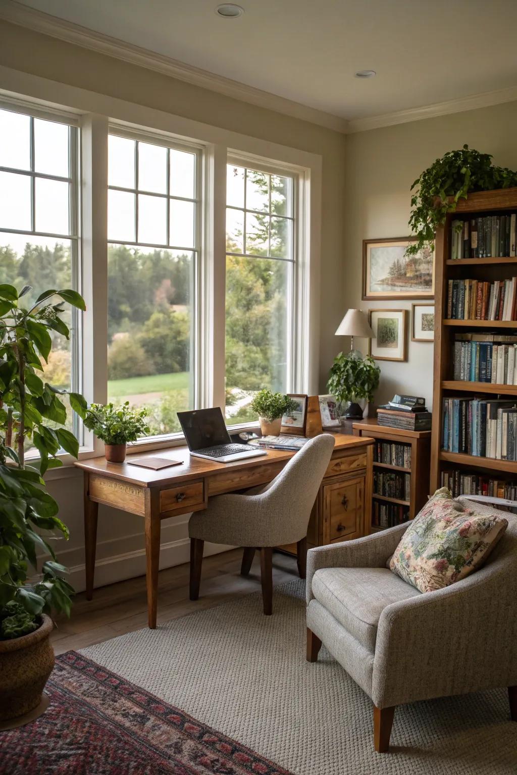 Sunlight enhances productivity and ambiance.
