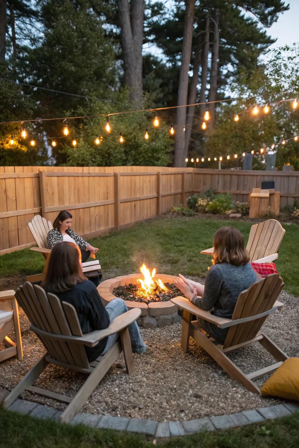 Create memories around a crackling fire pit.