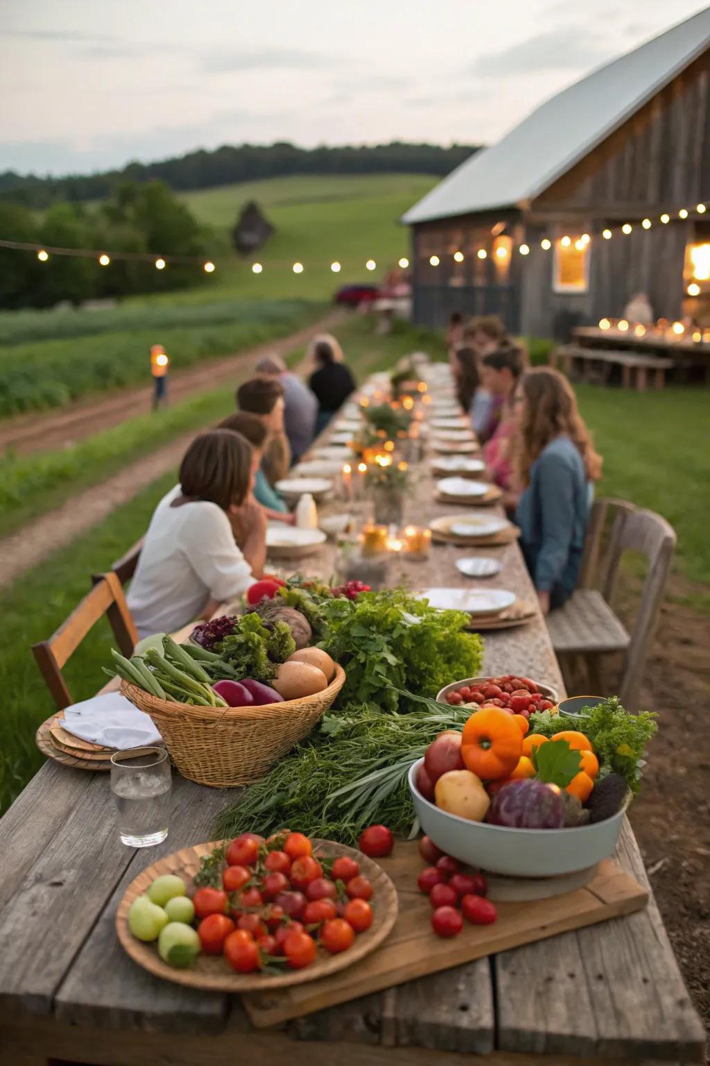 A country food assembly featuring an emphasis on seasonal ingredients.
