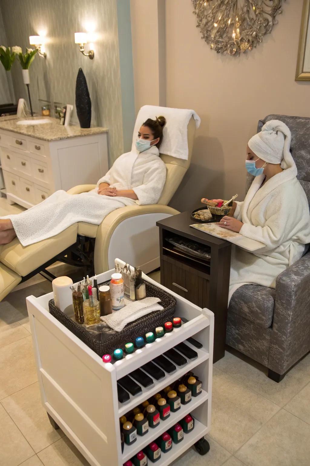 Indulge in a refreshing home spa experience for a Sweet 16 bash.