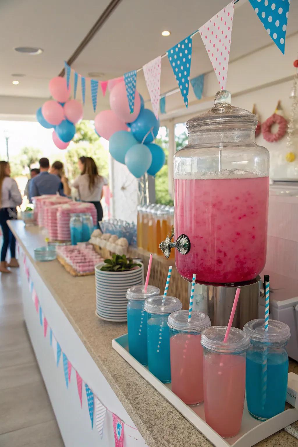 A vibrant beverage station offering themed refreshments to pleasure your attendees.