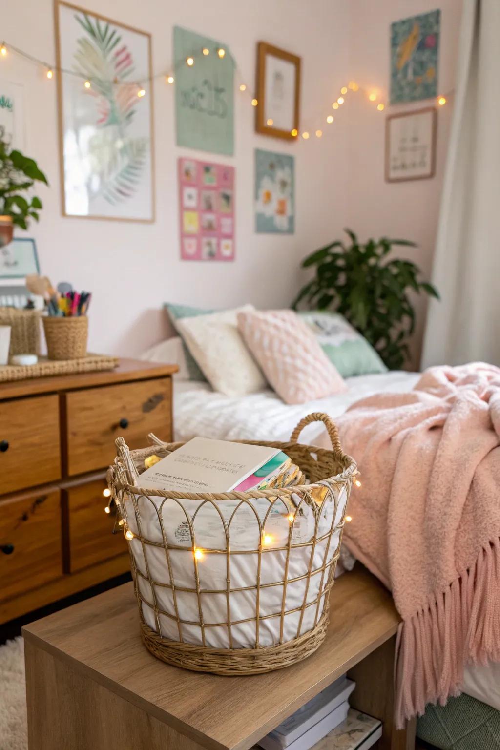 Enhance their personal space with stylish room accents in the Easter basket.