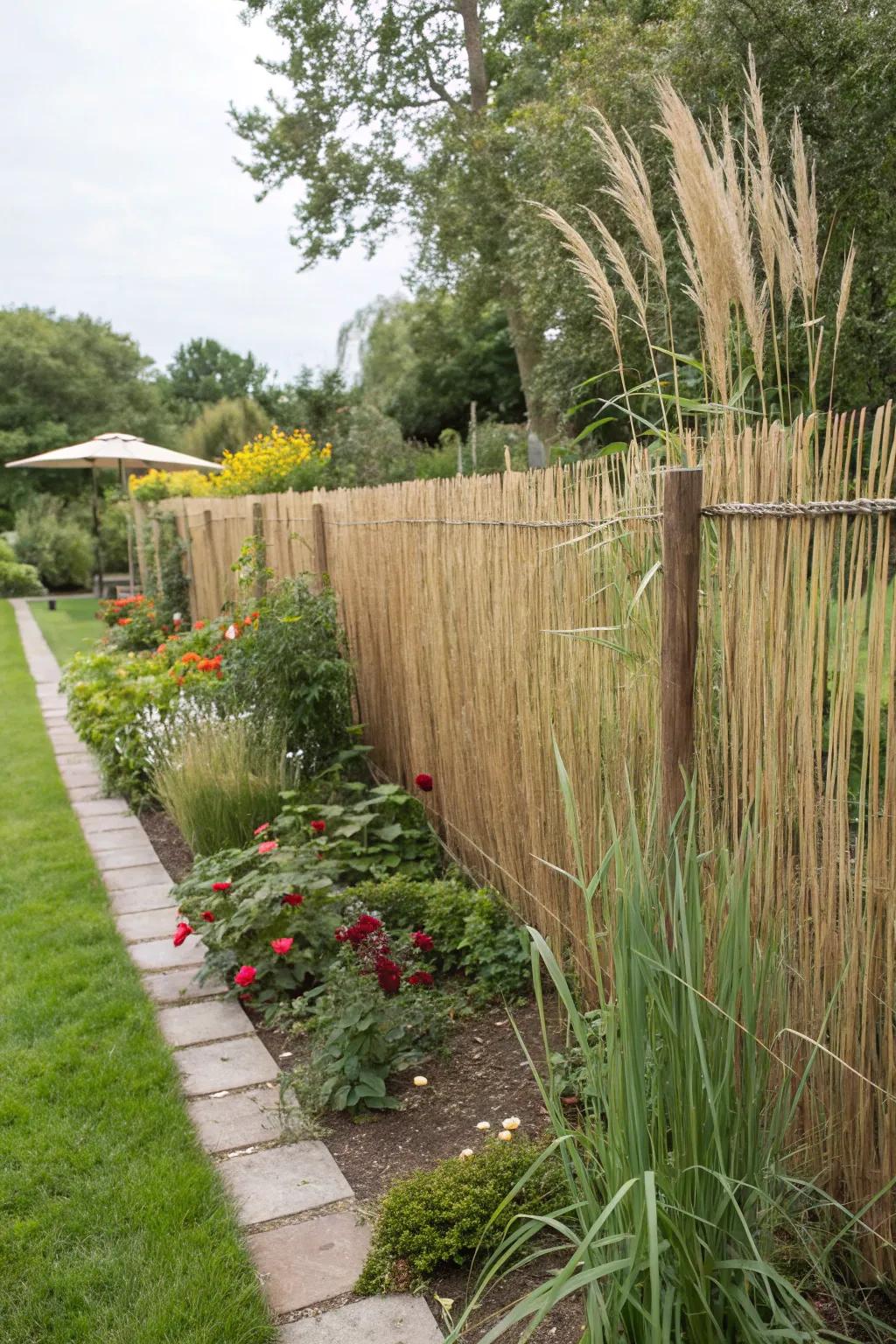 Thatch panels offer quick and stylish privacy with an exotic vibe.