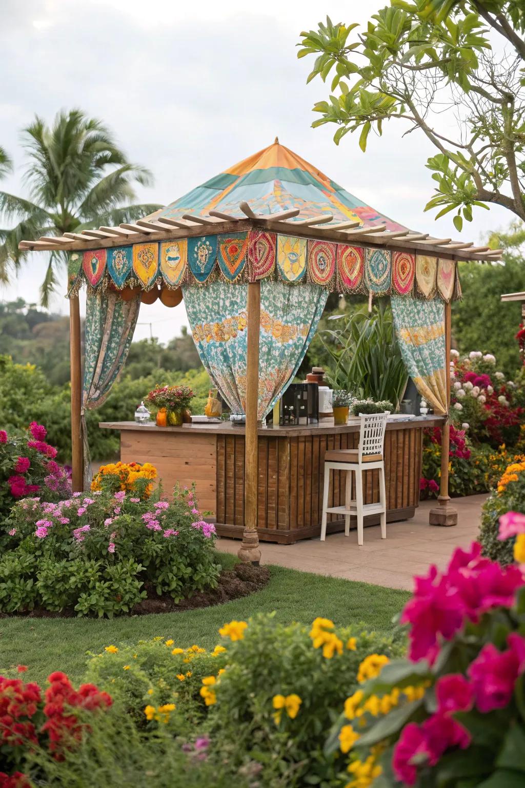 Fabric canopies offer adaptable shade and a dash of class.