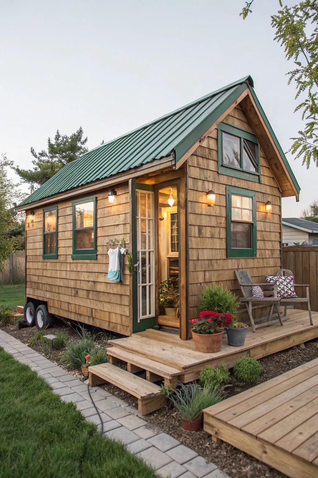 Eco-friendly materials bring warmth and responsibility to small homes.