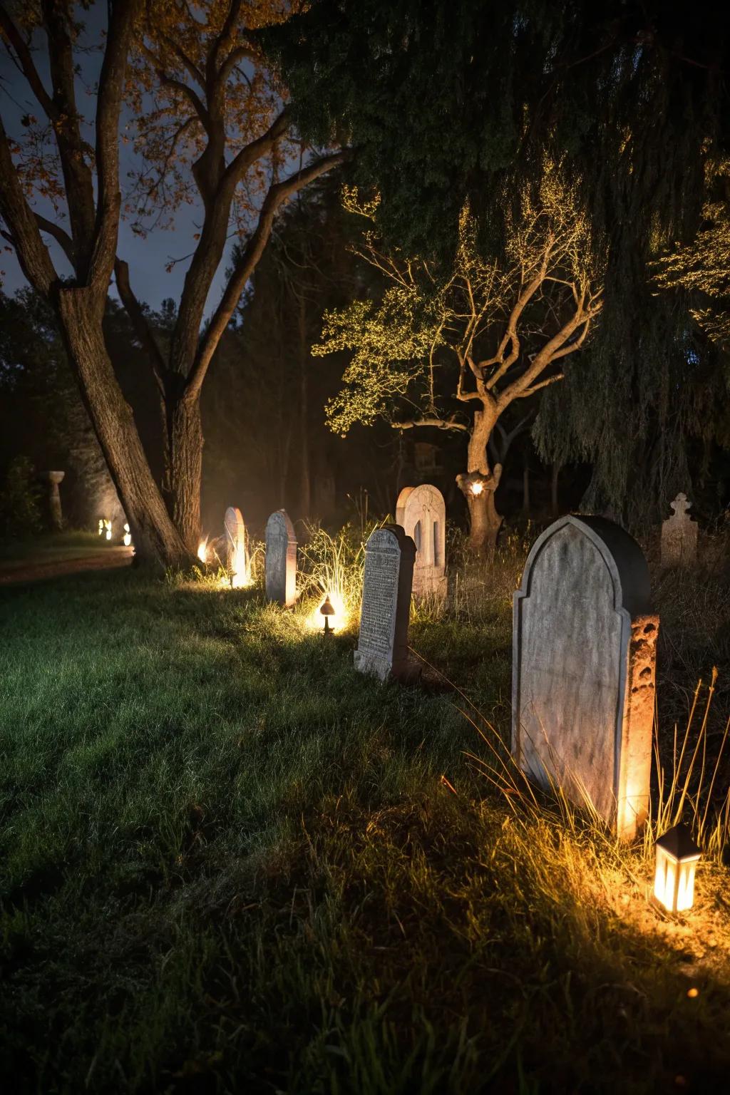 Lighting can transform your Halloween setup into an eerie wonderland.