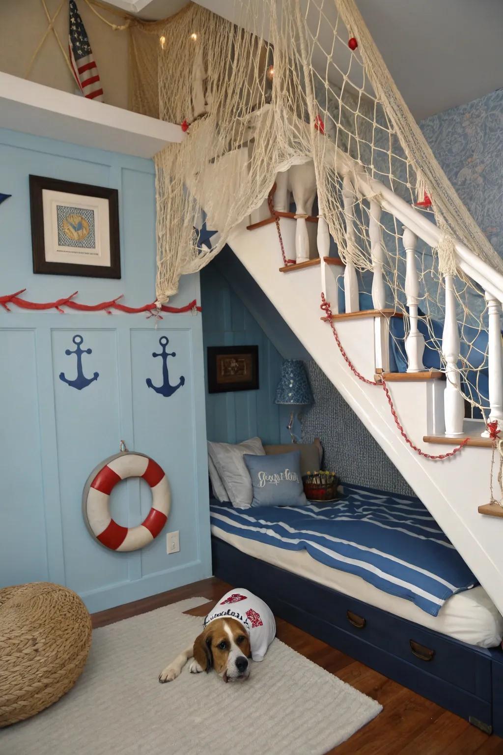 A themed decor can introduce a playful and creative element to your dog’s room.