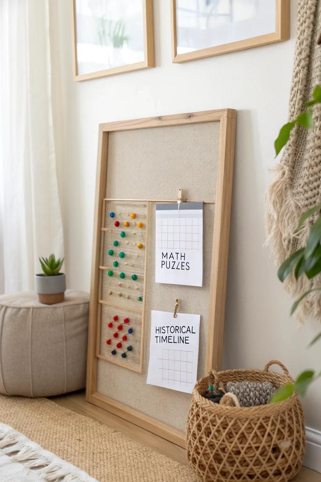 Turn learning into an artistic expression with a stylish and engaging educational bulletin board.