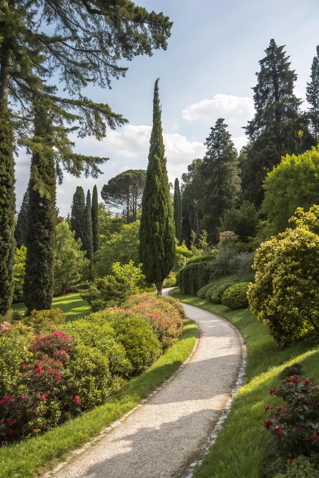 Curved paths make exploring fun and turn a simple walk into an adventure.