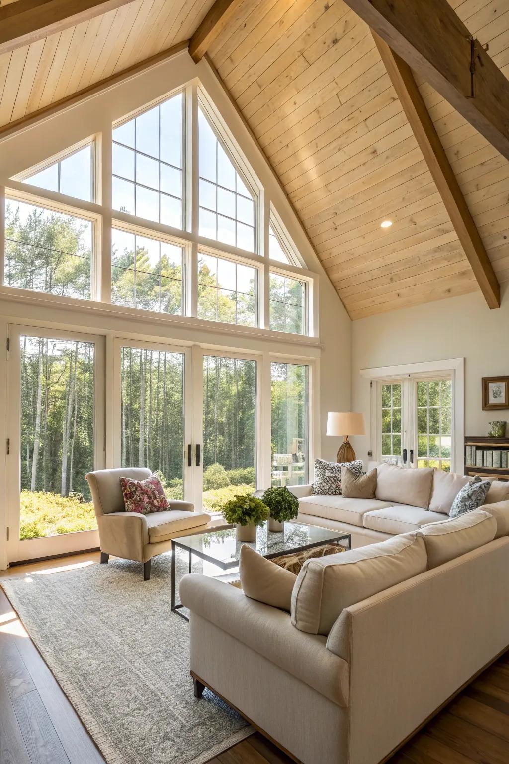Natural light fills the room, enhanced by matching fixtures.