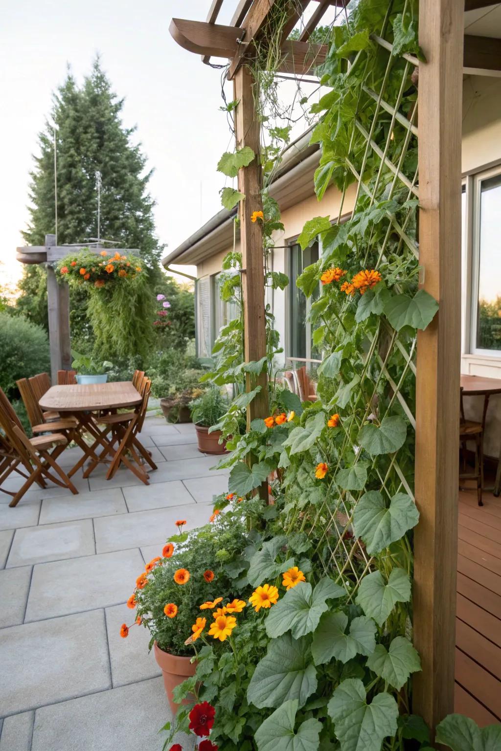 Trellis cultivators optimize modest exterior perimeters.