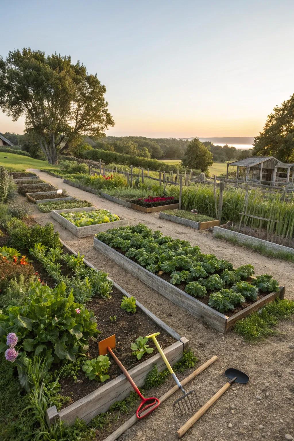 A functional garden design that simplifies gardening.