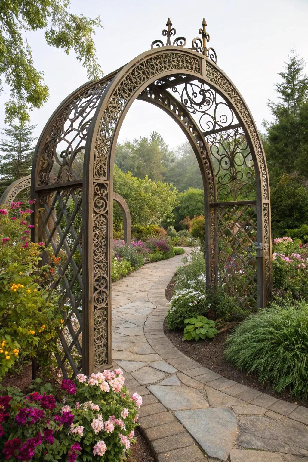 Artistic arches stand out as gorgeous focal points in any garden.