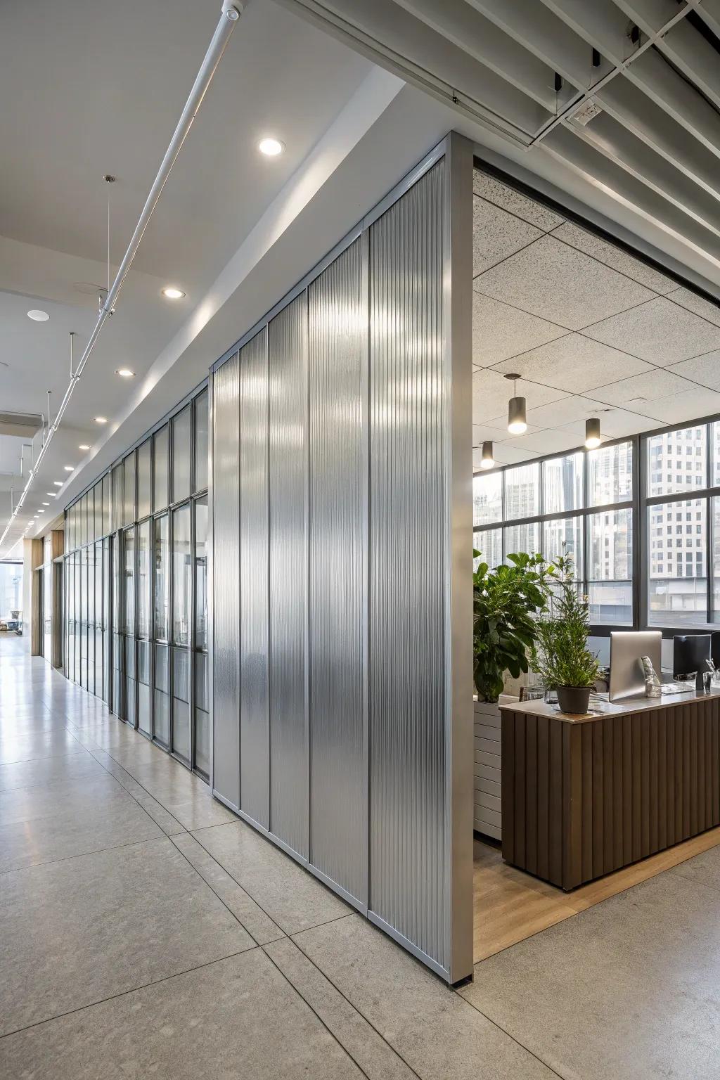 Metal sheets offer a daring, factory-chic look that&rsquo;s effortlessly elegant.