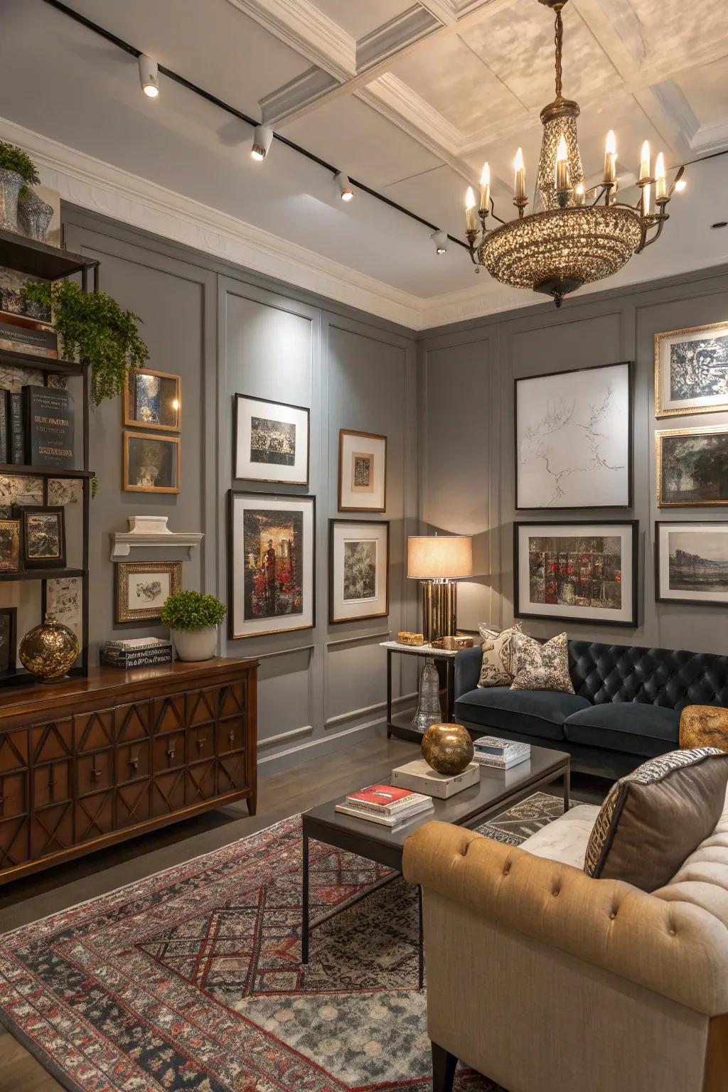 Mix contemporary and classic elements using mixed moldings.