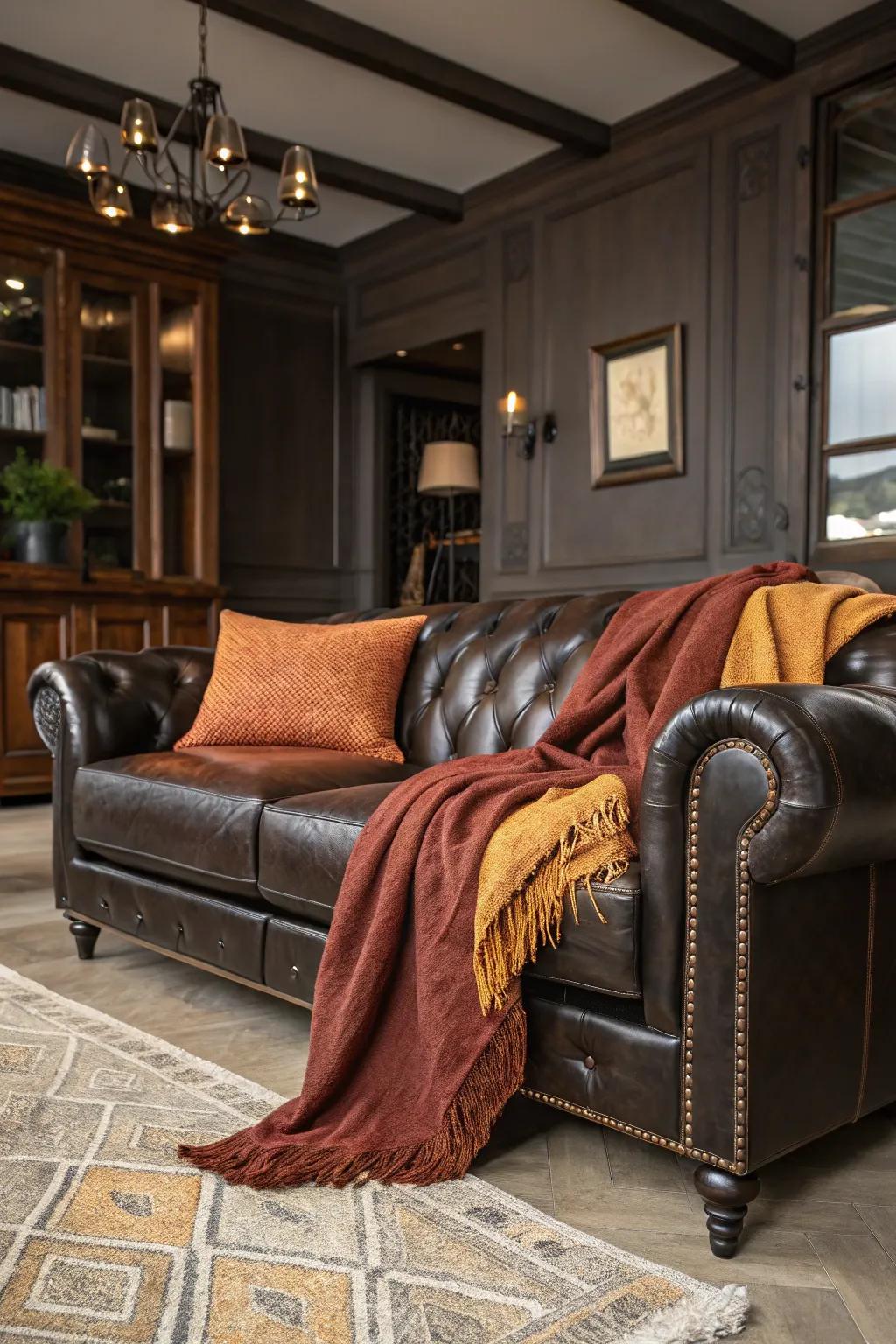 Snug throws add warmth and comfort to your seating area.