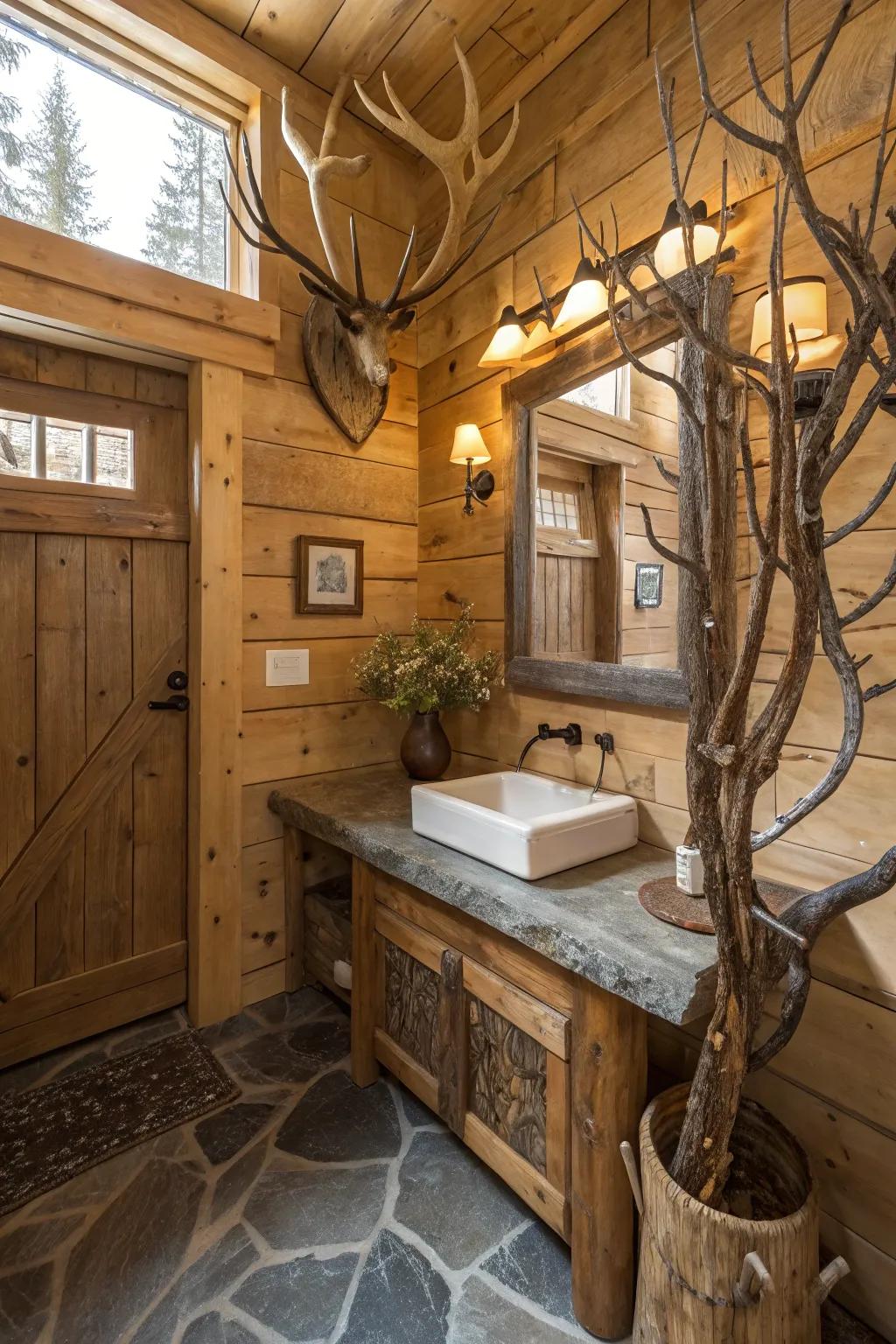 Organic embellishments unite the Western theme.