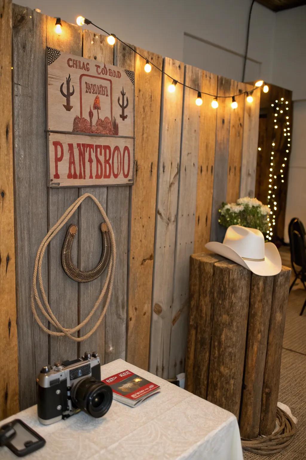 Homespun lumber backdrops make for perfect photo spots.