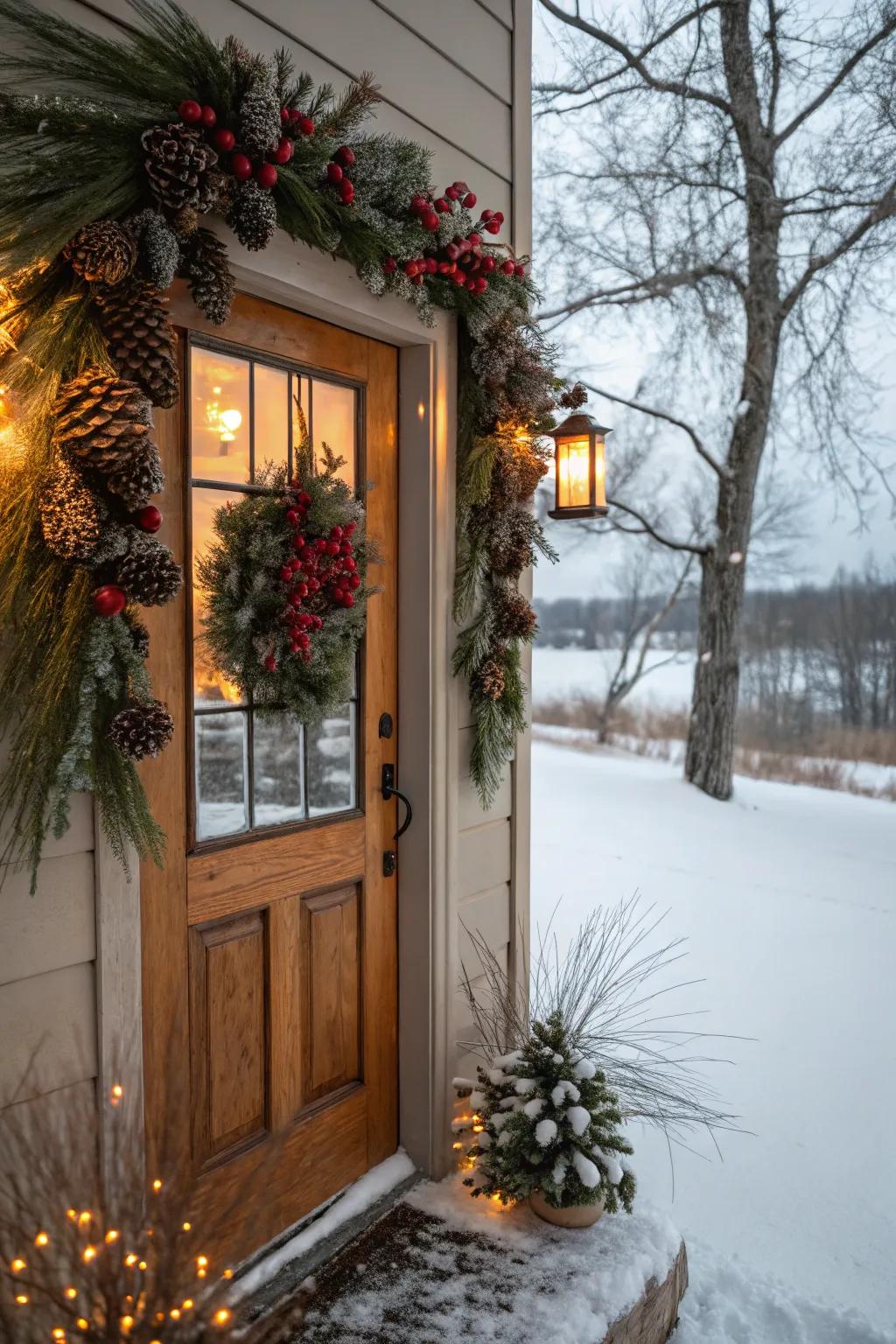 Organic components bring the beauty of winter to your doorstep.