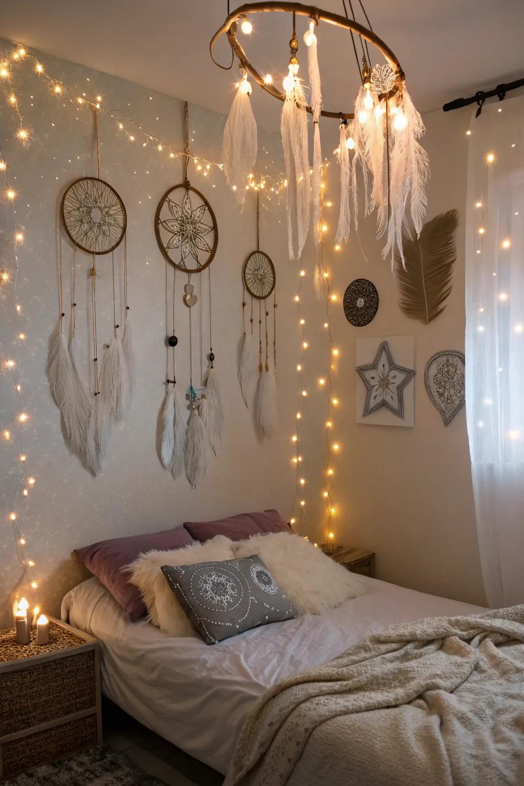 Fiber art and suspended decors bring magic and movement.