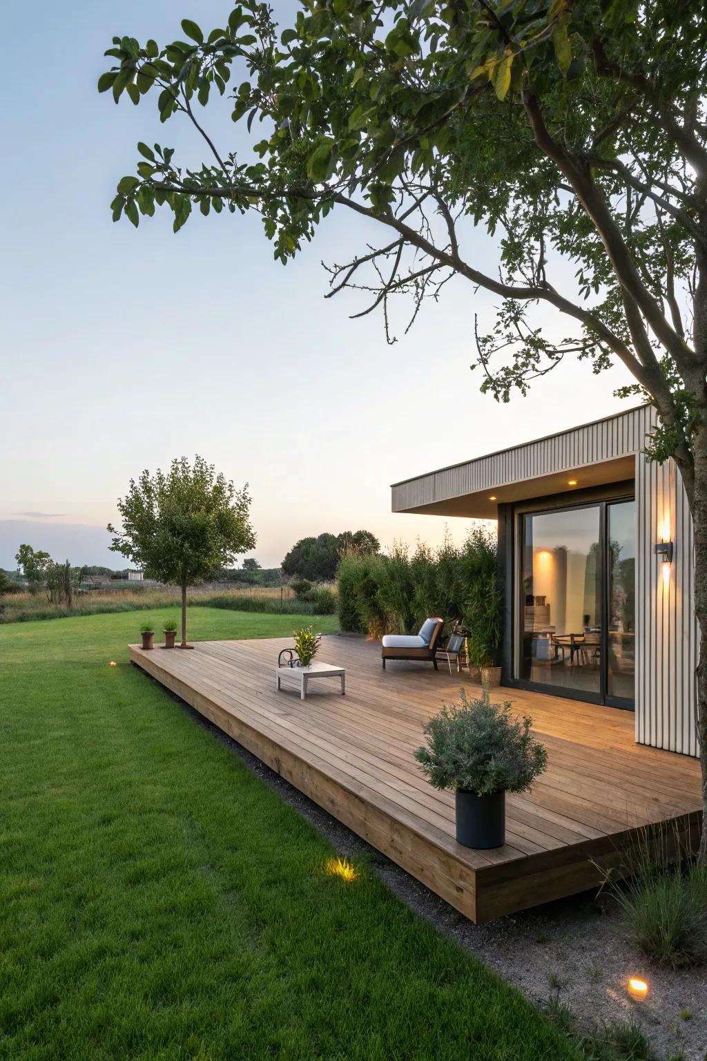 Modern and adaptable outdoor solutions are available on floating decks.