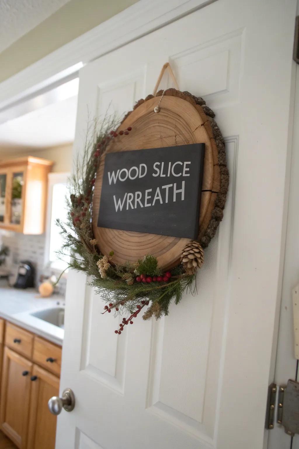 Chalkboard announcement wreath tailored for customizable welcomes.