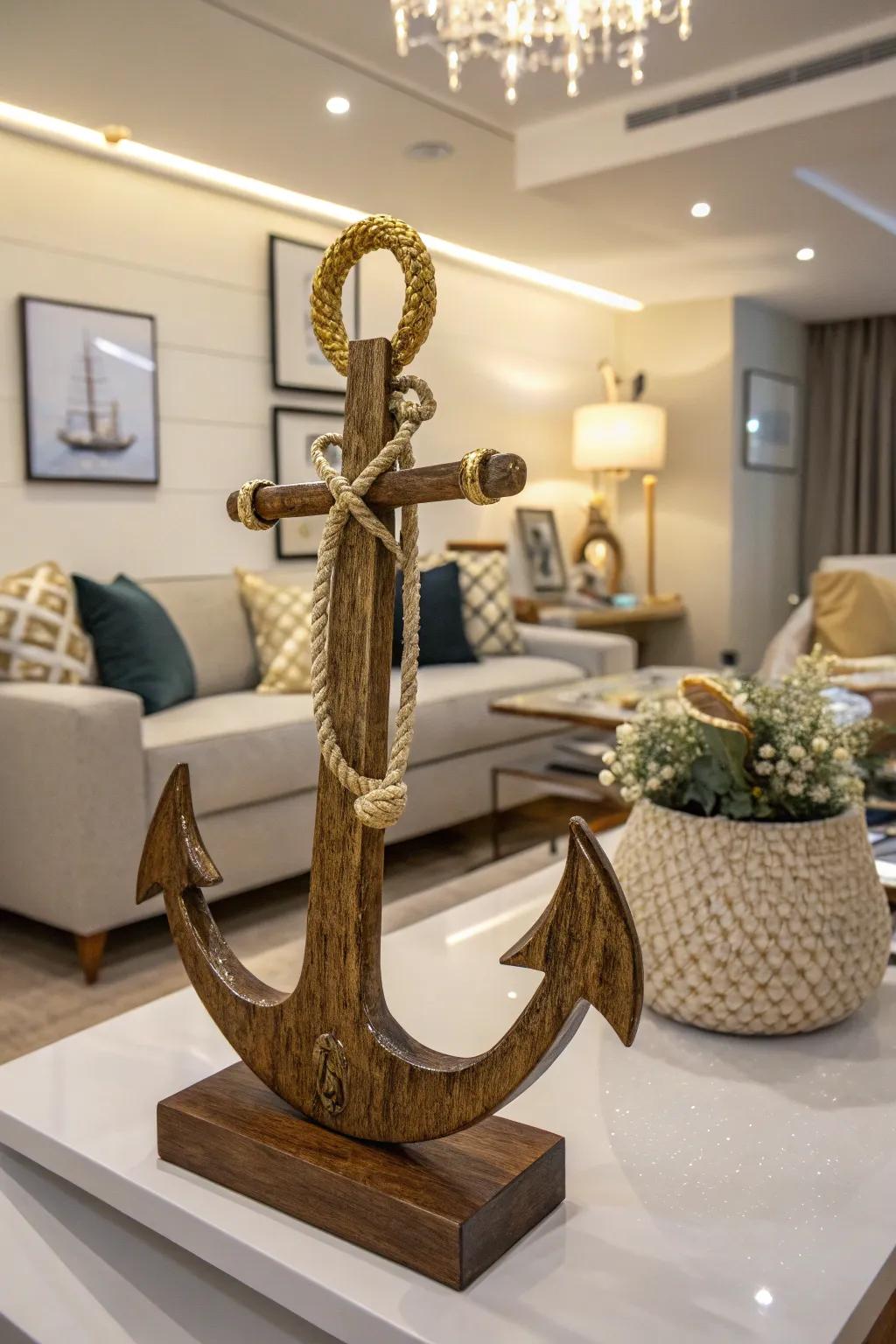 Sophisticated timber buoy featuring iridescent highlights