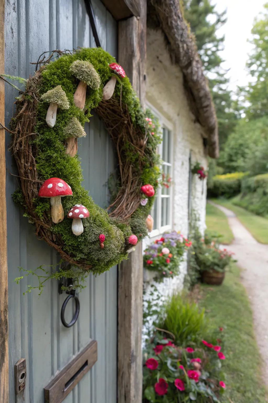 A wreath bewitching with woodland whimsy.