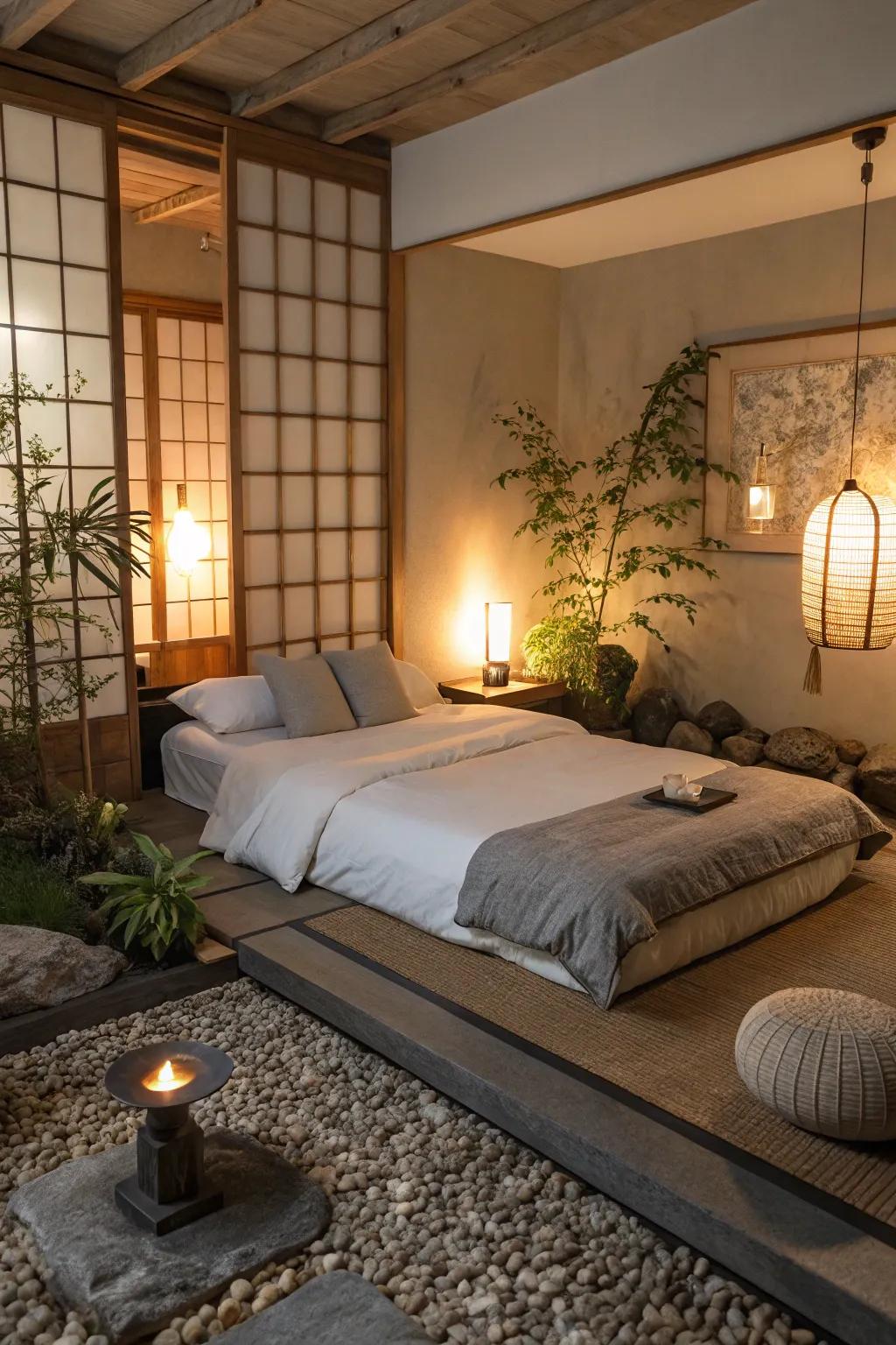 Soft lighting wraps the room in a soothing glow.