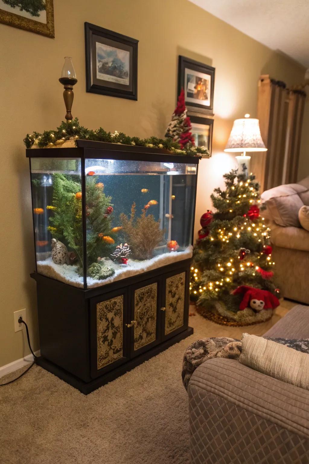 Seasonal decor sustains your tank's vibrancy and festive spirit.