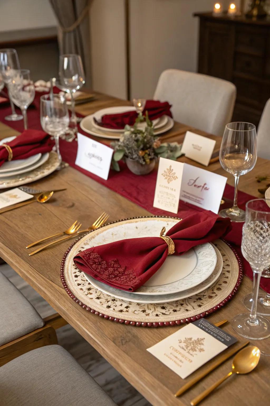 Tailored table settings add a personal flair.