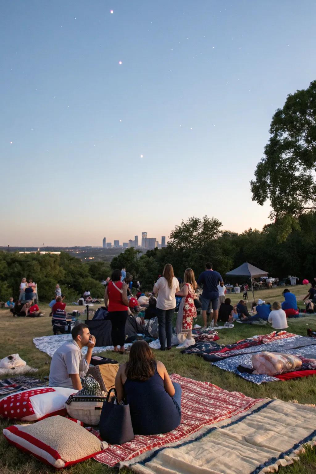 Unwind and cherish the fireworks from a comfortable viewing location.