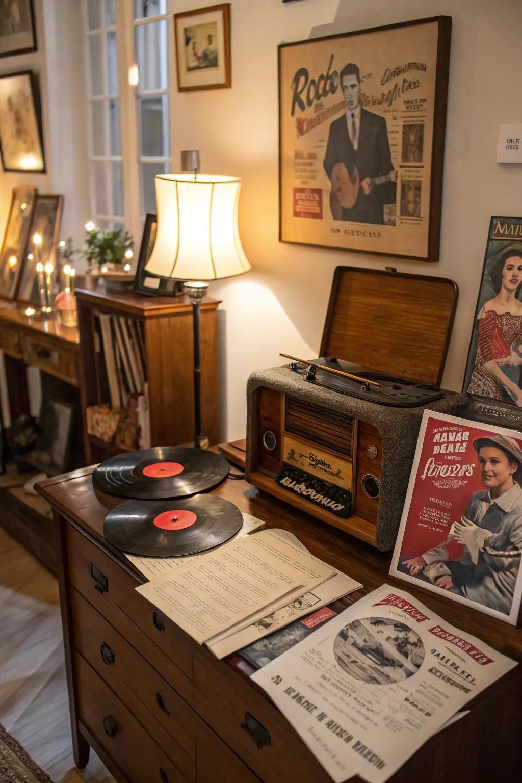 A vintage-themed decor celebrating the birth year.