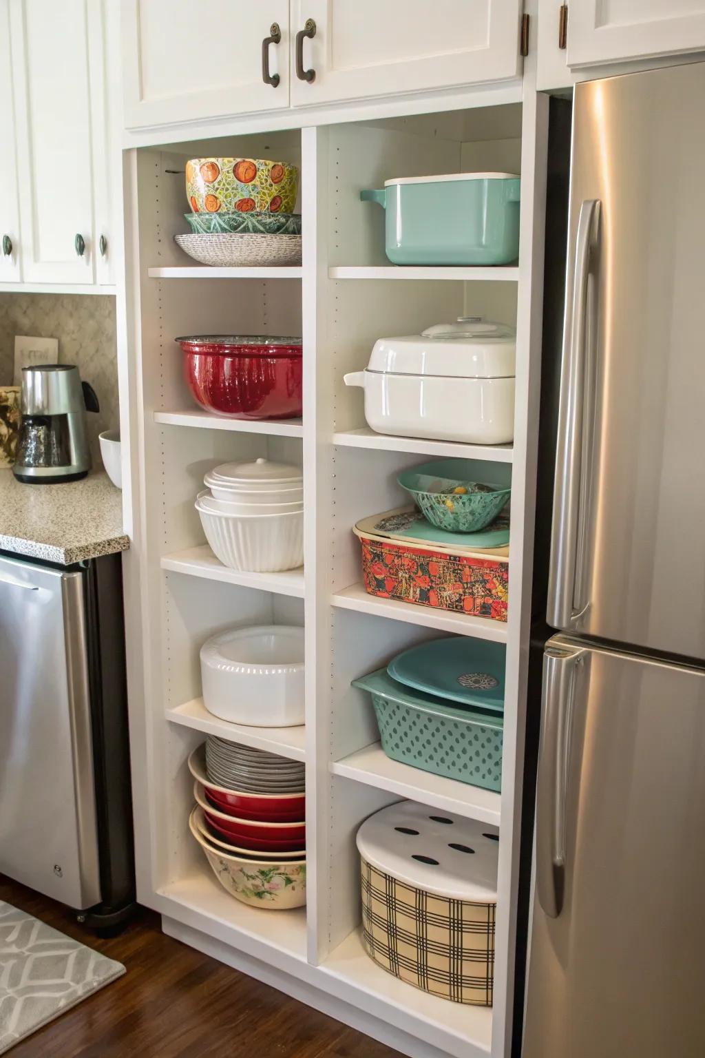 Bespoke compartments for fashionable and structured kitchenware.