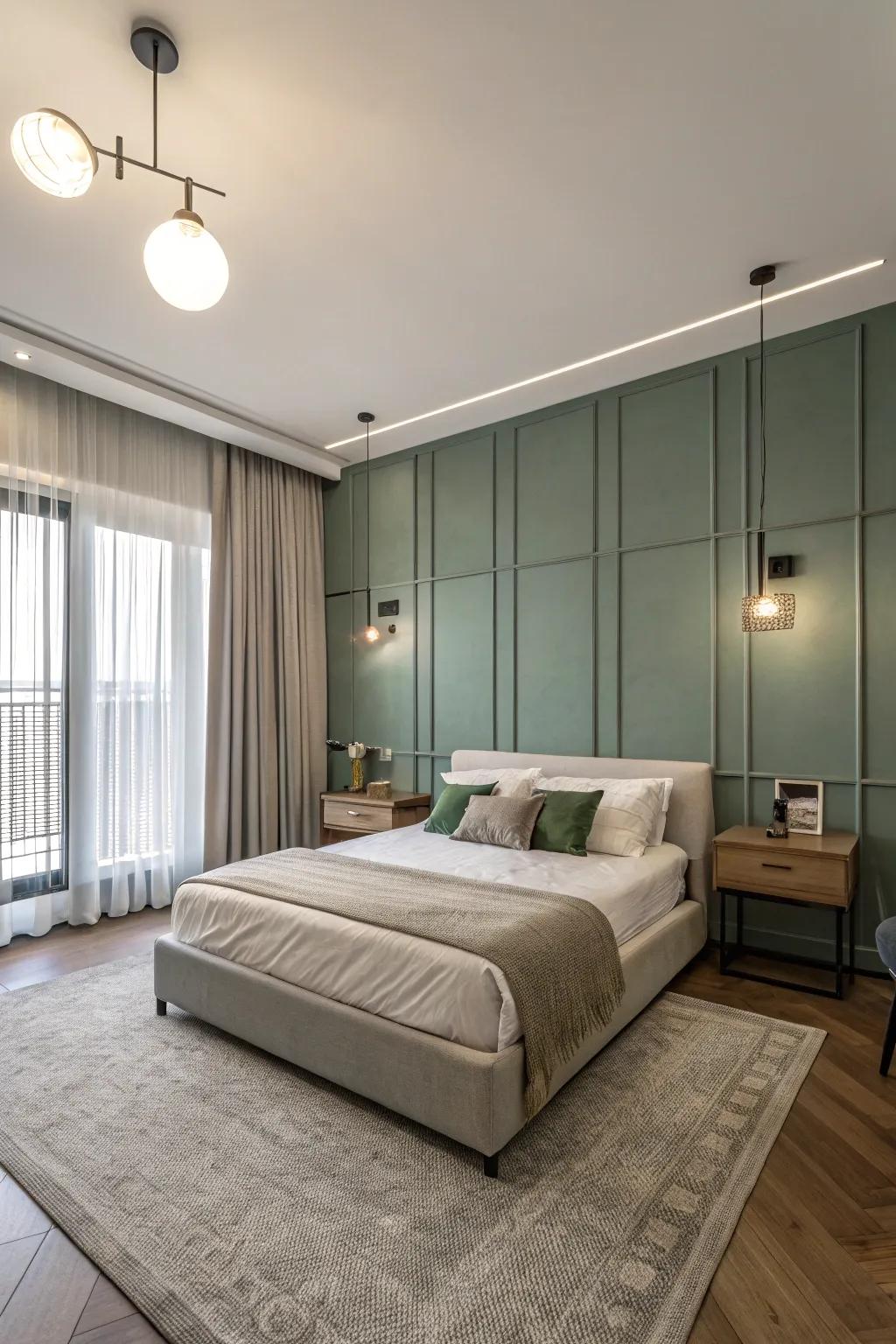 A minimalistic accent wall offers a clean and elegant aesthetic.